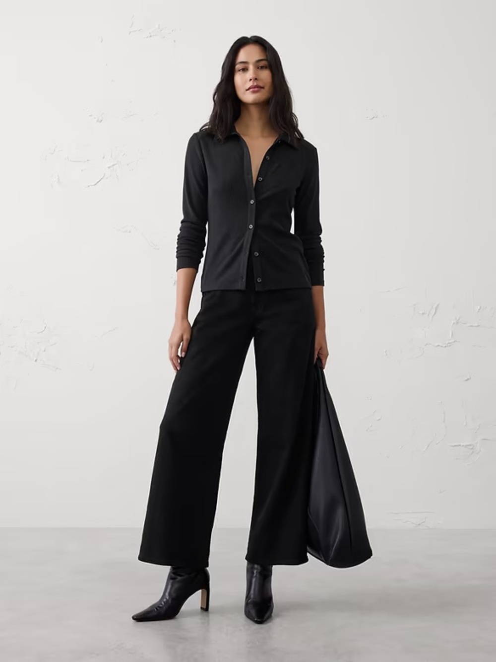 BR Brushed Ribbed Button Down Top, Size XS